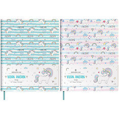 Тетрадь 80л. А5, клетка, ЛАЙТ, кожзам, Greenwich Line "Vision.Unicorn", тон. блок, цв. срез