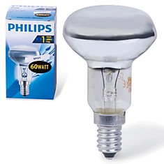 Лампа накаливания PHILIPS Spot R50 E14 30D 60 Вт зеркальная колба d = 50 мм цоколь E14 угол 30 382429