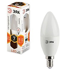 Лампа светодиодная ЭРА 7 (60) Вт цоколь E14 свеча теплый белый свет 30000 ч. LED smdB35-7w-827-E14