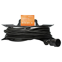 Удлинитель на рамке РАДИСТ РС16 1 розетка без заземления 30 м 2х075 мм 1300 Вт черный 105