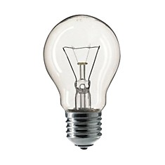 Лампа накаливания PHILIPS A55 CL E27 60 Вт грушевидная прозрачная колба d = 55 мм цоколь E27 354563