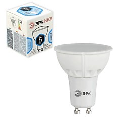 Лампа светодиодная ЭРА 5 (35) Вт цоколь GU10 MR16 холодный белый свет 25000 ч. LED smdMR16-5w-840-GU10ECO