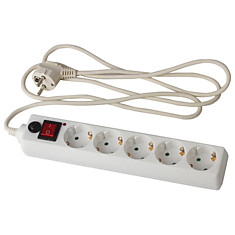 Сетевой фильтр SONNEN U-351 5 розеток с заземлением выключатель защита от перегрузок 10 А 18 м