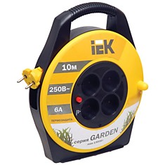 Удлинитель на катушке IEK (ИЕК) GARDEN 4 розетки без заземления 10 м 2х075 мм 1300 Вт WKP23-06-04-10