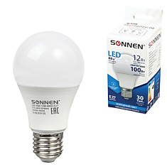 Лампа светодиодная SONNEN 12 (100) Вт цоколь Е27 грушевидная холодный белый свет LED A60-12W-4000-E27 453698