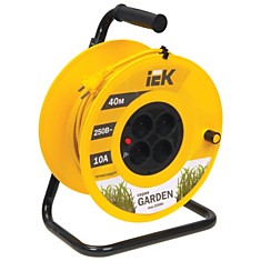 Удлинитель на катушке IEK (ИЕК) GARDEN 4 розетки без заземления 40 м 2х1 мм 2200 Вт WKP23-10-04-40