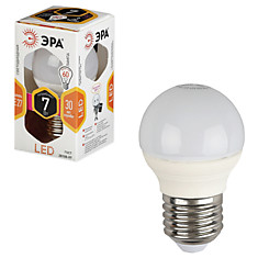 Лампа светодиодная ЭРА 7 (60) Вт цоколь E27 шар теплый белый свет 30000 ч. LED smdP45-7w-827-E27