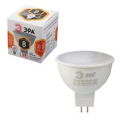 Лампа светодиодная ЭРА 8 (60) Вт цоколь GU5.3 MR16 теплый белый свет 30000 ч. LED smdMR16-8w-827-GU5.3