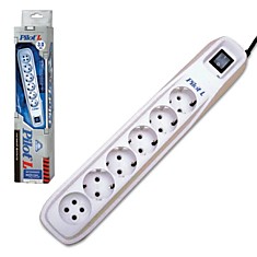 Сетевой фильтр PILOT L 5 компьютерных розеток  1 бытовая розетка 3 м белый
