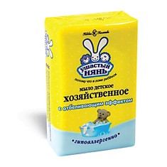 Мыло хозяйственное 180 г УШАСТЫЙ НЯНЬ с отбеливающим эффектом 11139