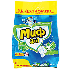 Стиральный порошок-автомат 4 кг МИФ 3 в 1 Свежесть ландышей MS-81583949