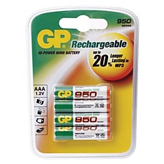 Батарейки аккумуляторные GP AAA Ni-Mh 950 mAh комплект 4 шт. в блистере