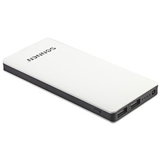 Аккумулятор внешний SONNEN POWERBANK V3802S 8000 mAh 2 USB литий-полимерный бело-черный 262755
