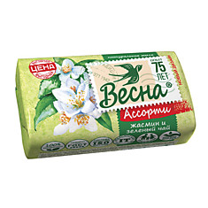 Мыло туалетное 90 г ВЕСНА Жасмин и зелёный чай 6084