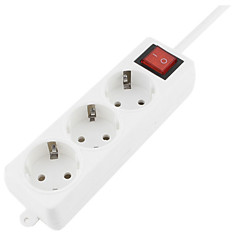 Удлинитель ГАРНИЗОН с выключателем 3 розетки с заземлением 3 м 3х1 мм 3500 Вт белый ELB-G3-W-3