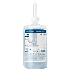 Картридж с жидким мылом-гелем для тела и волос одноразовый TORK (Система S1) Premium 1 л 421601 420601