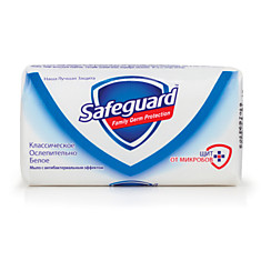 Мыло туалетное антибактериальное 90 г SAFEGUARD (Сейфгард) Классическое ослепительно белое SG-81540421