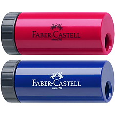 Точилка пластиковая Faber-Castell, 1 отверстие, контейнер, ассорти