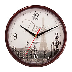 Часы настенные TROYKA 91931927 круг с рисунком Paris коричневая рамка 23х23х4 см
