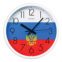 Часы настенные САЛЮТ П-2Б8-185 круг с рисунком Флаг белая рамка 265х265х38 см