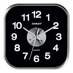 Часы настенные SCARLETT SC-WC1005O квадратные черные плавный ход 25x25x4 см SC - WC1005O