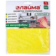 Салфетка универсальная плотная микрофибра 30х30 см ассорти (желтая зеленая розовая) ЛАЙМА 601244