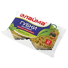 Губки бытовые комплект 2 шт. крупно пористый/ретикулированный поролон высота 29 х ширина 92 х глубина 80 мм ЛАЙМА 601563