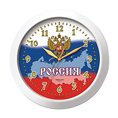 Часы настенные TROYKA 11110191 круг белые с рисунком Россия белая рамка 29х29х35 см