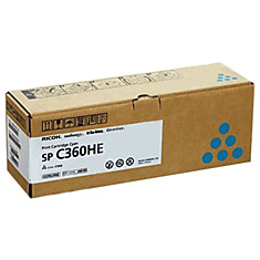 Тонер-картридж лазерный RICOH (SP C360E) SP C360/C361 голубой оригинальный ресурс 1500 стр. 408189