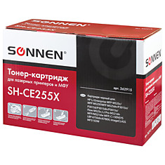 Картридж лазерный SONNEN (SH-CE255X) для HP LaserJet P3015d/P3015dn/P3015x ВЫСШЕЕ КАЧЕСТВО ресурс 12500 стр. 362915