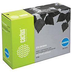 Картридж лазерный CACTUS (CS-Q6460A) для HP ColorLaserJet CM4730 черный ресурс 12000 стр. CS-Q6460AR