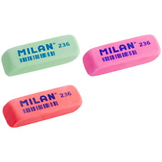 Ластик Milan "236", скошенный, пластик, 56*19*9мм