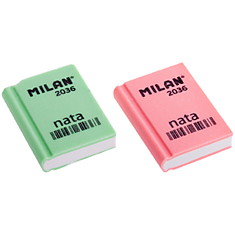 Ластик Milan "Nata 2036", прямоугольный, пластик, 39*29*9мм
