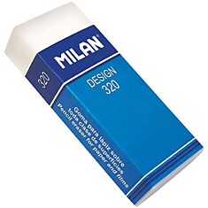 Ластик Milan "Design 320", прямоугольный, ПВХ, картонный держатель, 61*23*12мм
