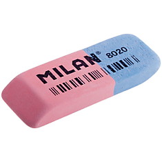 Ластик Milan "8020", скошенный, комбинированный, натуральный каучук, 63*24*9мм