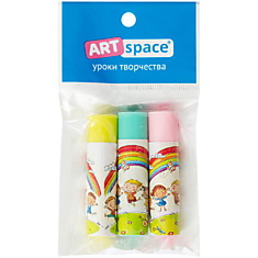 Набор ластиков ArtSpace "Радуга", 3шт., круглые, термопл. резина, бум. держатель, 50*13*13мм,ассорти