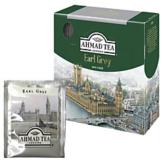 Чай AHMAD (Ахмад) Earl Grey черный с ароматом бергамота 100 пакетиков с ярлычками по 2 г 595-012