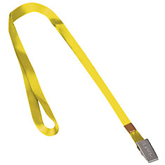 Лента для бейджей BRAUBERG 45 см металлический клип желтая 235736