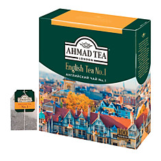 Чай AHMAD (Ахмад) English Tea 1 черный 100 пакетиков с ярлычками по 2 г 598-012