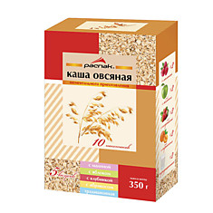 Каша овсяная РАСПАК Ассорти 5 вкусов моментальная варка 350 г (10 пакетиков по 35 г) 36005