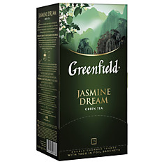 Чай GREENFIELD (Гринфилд) Jasmine Dream (Жасминовый сон) зеленый с жасмином 25 пакетиков в конвертах по 2 г