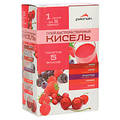 Кисель РАСПАК Ассорти 5 вкусов 150 г (5 пакетиков по 30 г) мягкий пакет 11066