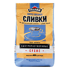 Сливки сухие РАСПАК быстрорастворимые 400 г (~ 160 порций) мягкий пакет 11225