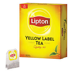 Чай LIPTON (Липтон) Yellow Label черный 100 пакетиков с ярлычками по 2 г 20248358