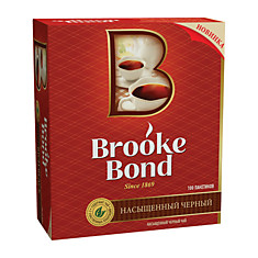 Чай BROOKE BOND (Брук Бонд) черный 100 пакетиков с ярлычками по 18 г 65415526