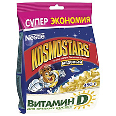Звездочки NESTLE KOSMOSTARS (Нестле Космостарс) хрустящие с медом 450 г мягкий пакет 12217378