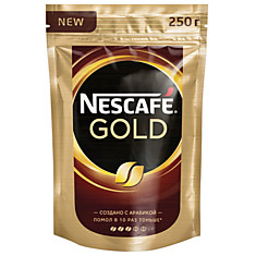 Кофе молотый в растворимом NESCAFE (Нескафе) Gold сублимированный 250 г мягкая упаковка 12143978