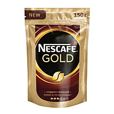 Кофе молотый в растворимом NESCAFE (Нескафе) Gold 150 г мягкая упаковка 12137730