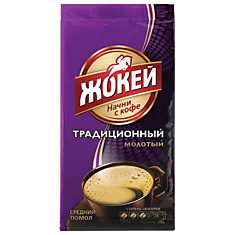 Кофе молотый ЖОКЕЙ Традиционный натуральный 250 г вакуумная упаковка 0305-26