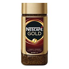 Кофе молотый в растворимом NESCAFE (Нескафе) Gold сублимированный 190 г стеклянная банка 12135508
